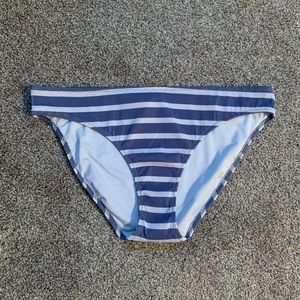 Aerie Ribbed Blue and White Striped Bikini Bottom